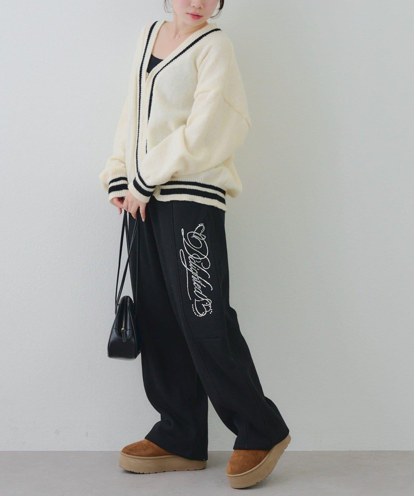 【SETUP可搭配】亮片字母標誌衛褲