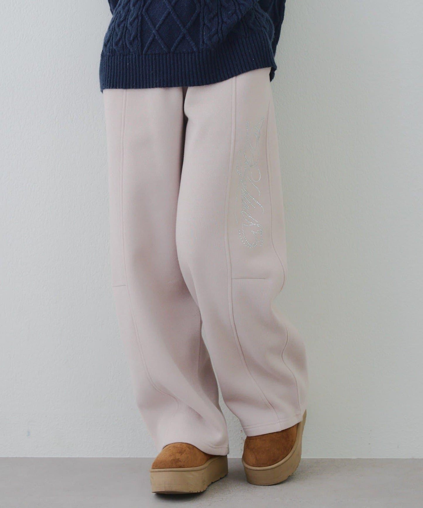 【SETUP可搭配】亮片字母標誌衛褲