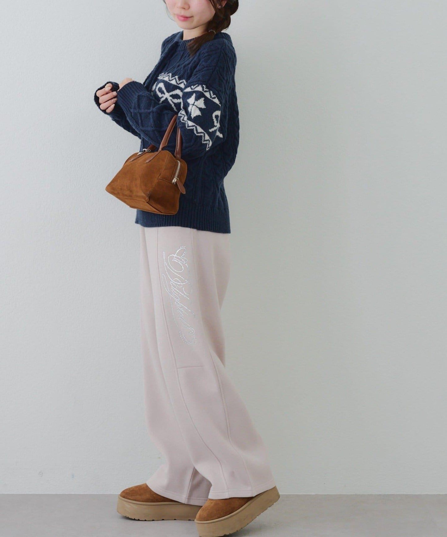 【SETUP可搭配】亮片字母標誌衛褲