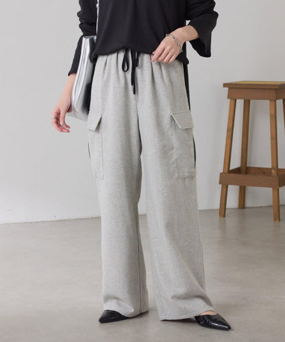 【可調節腰圍】雜色休閒褲