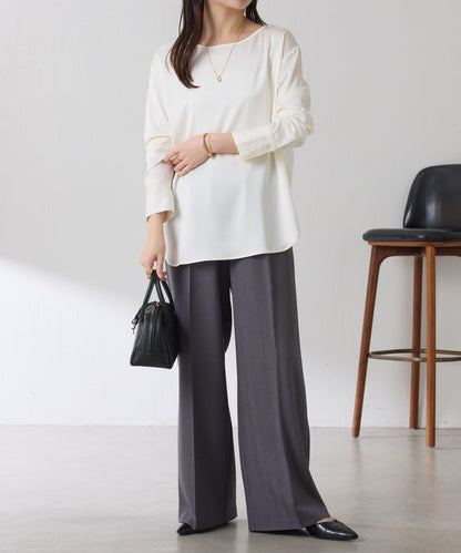 【必買襯衫】緞面側抽繩T恤襯衫/禮服