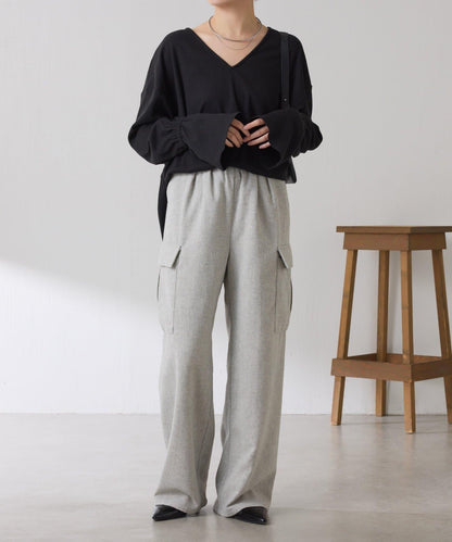 【可調節腰圍】雜色休閒褲