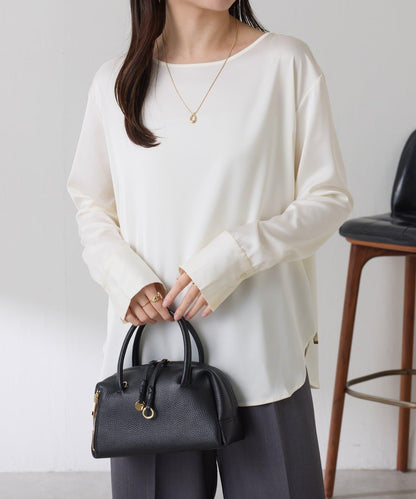 【必買襯衫】緞面側抽繩T恤襯衫/禮服