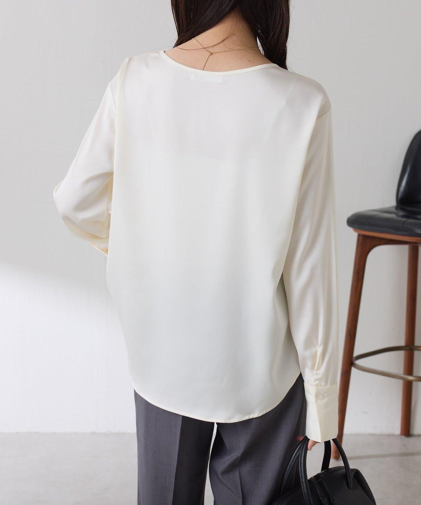 【必買襯衫】緞面側抽繩T恤襯衫/禮服