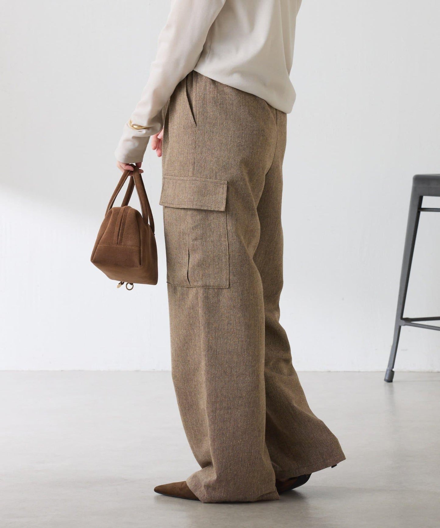 【可調節腰圍】雜色休閒褲