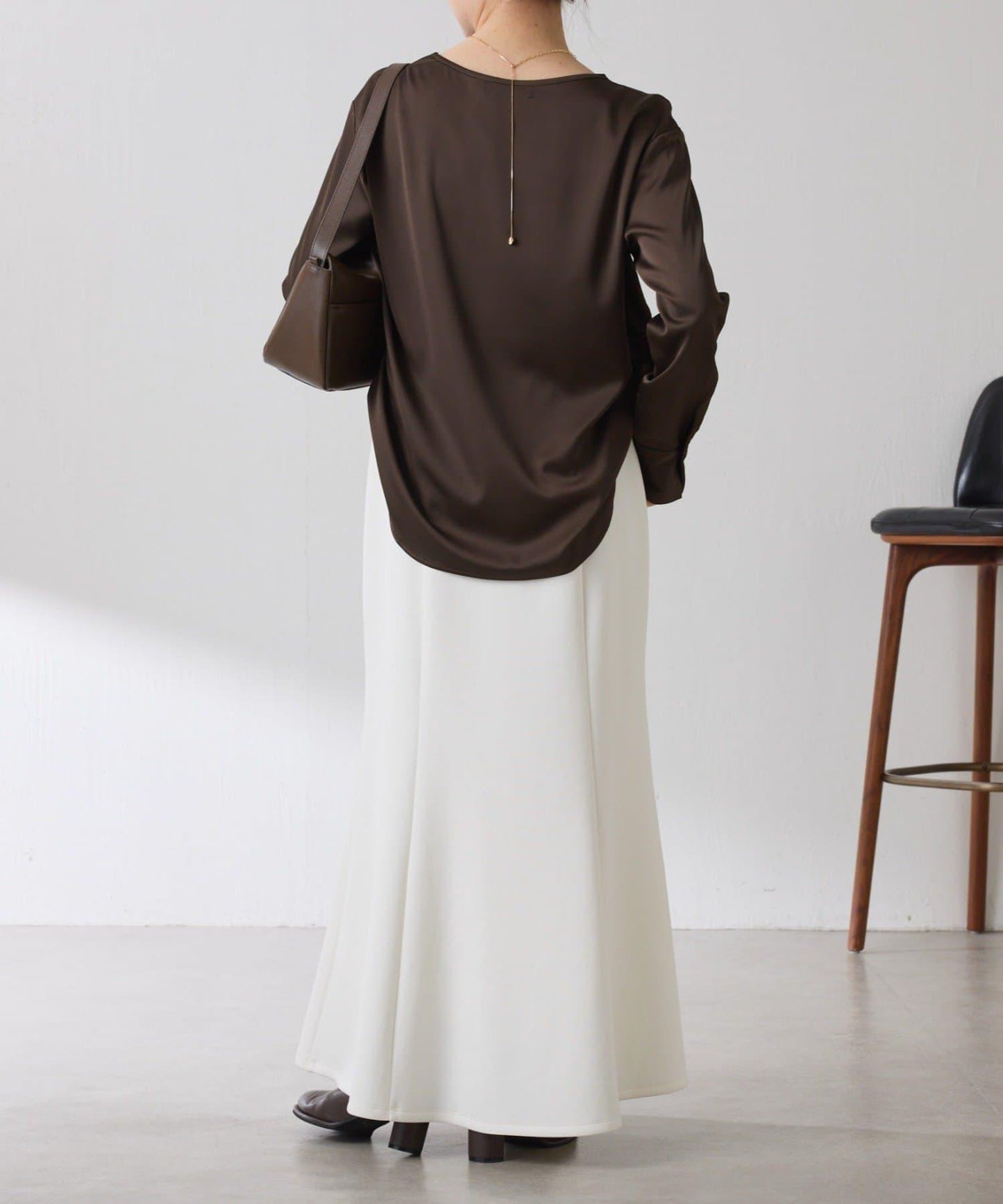 【必買襯衫】緞面側抽繩T恤襯衫/禮服