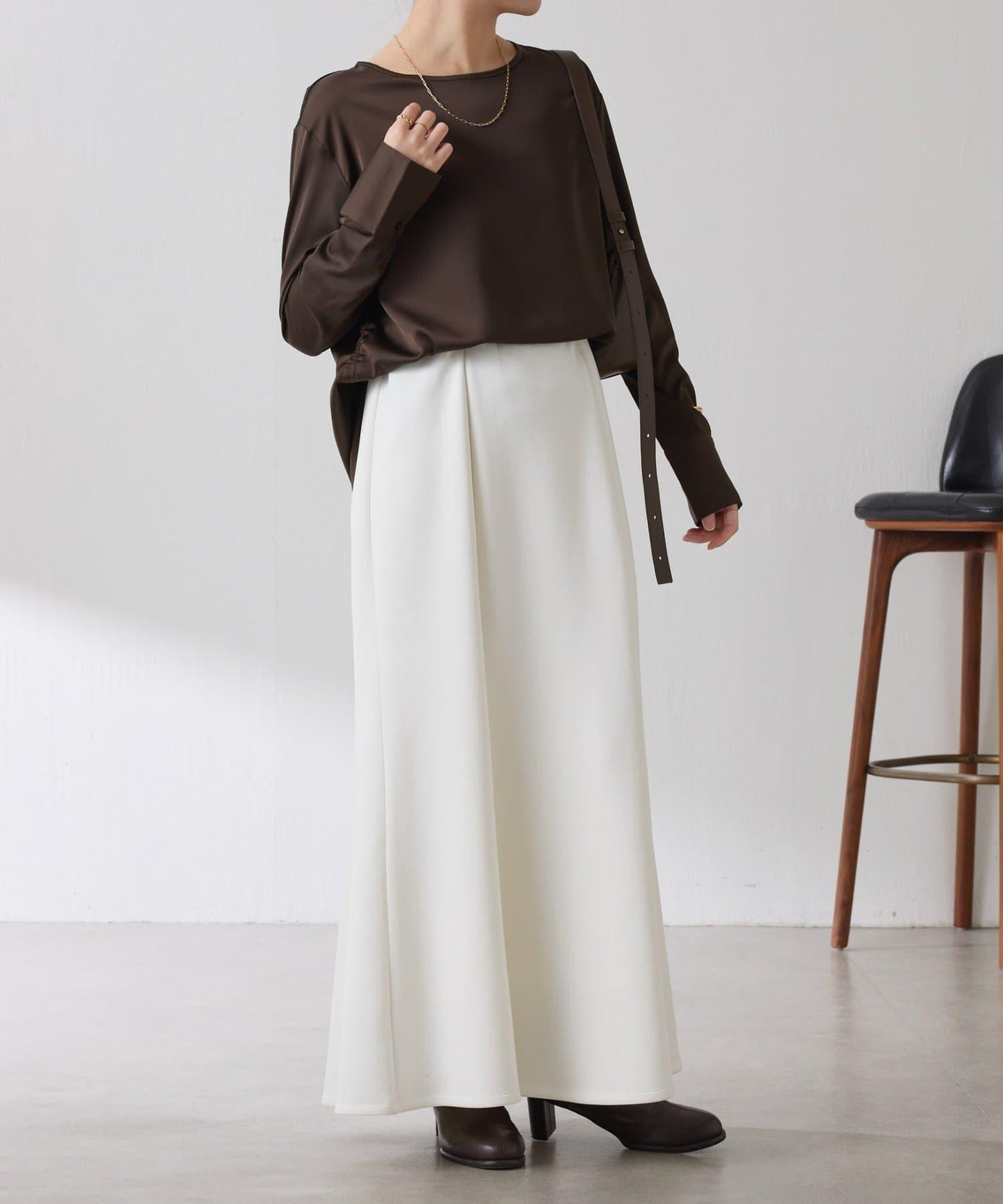 【必買襯衫】緞面側抽繩T恤襯衫/禮服