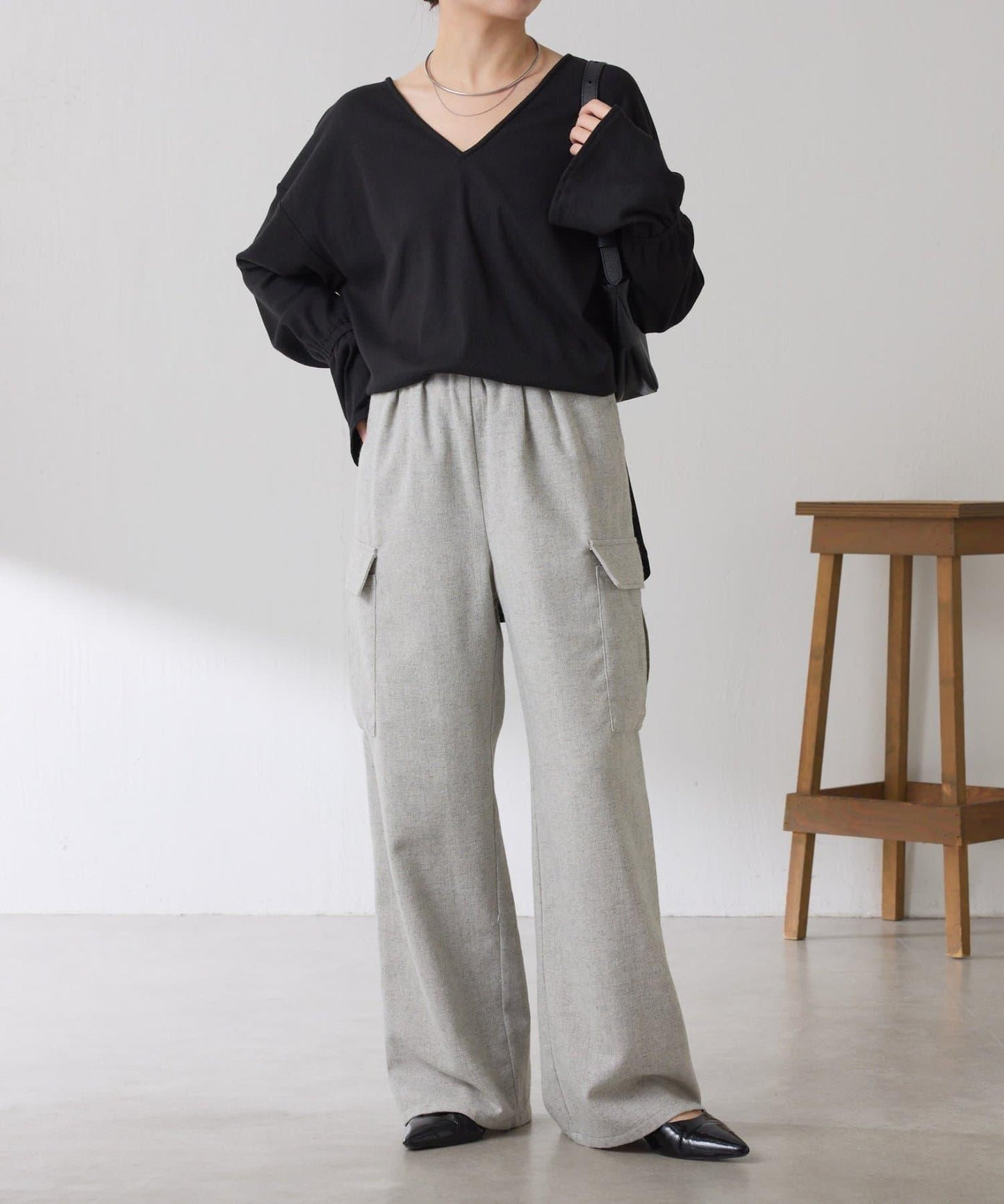 【可調節腰圍】雜色休閒褲