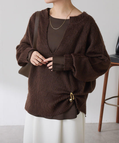 【必買襯衫】緞面側抽繩T恤襯衫/禮服