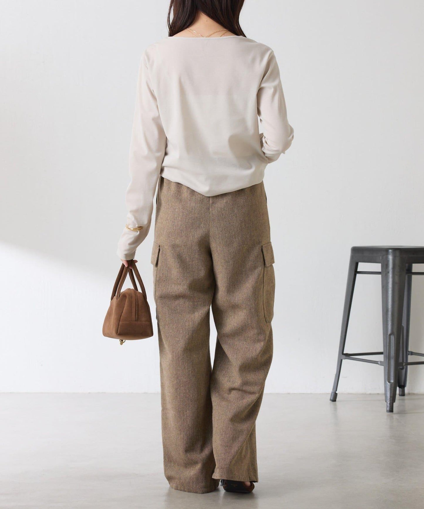 【可調節腰圍】雜色休閒褲