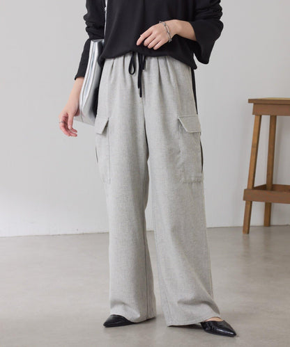 【可調節腰圍】雜色休閒褲