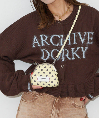 水玉圖案口金迷你單肩包