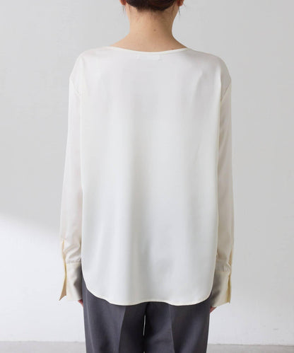 【必買襯衫】緞面側抽繩T恤襯衫/禮服