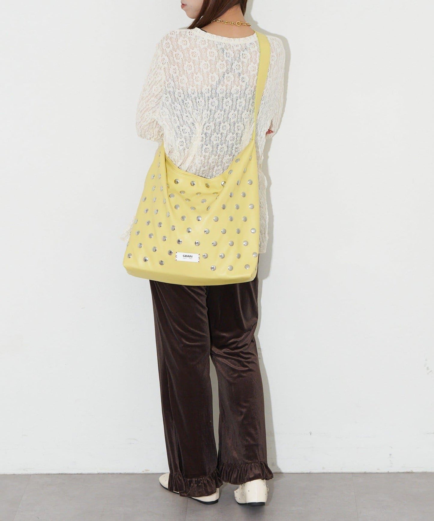 【GRAIN/グレイン】鉚釘單肩托特包