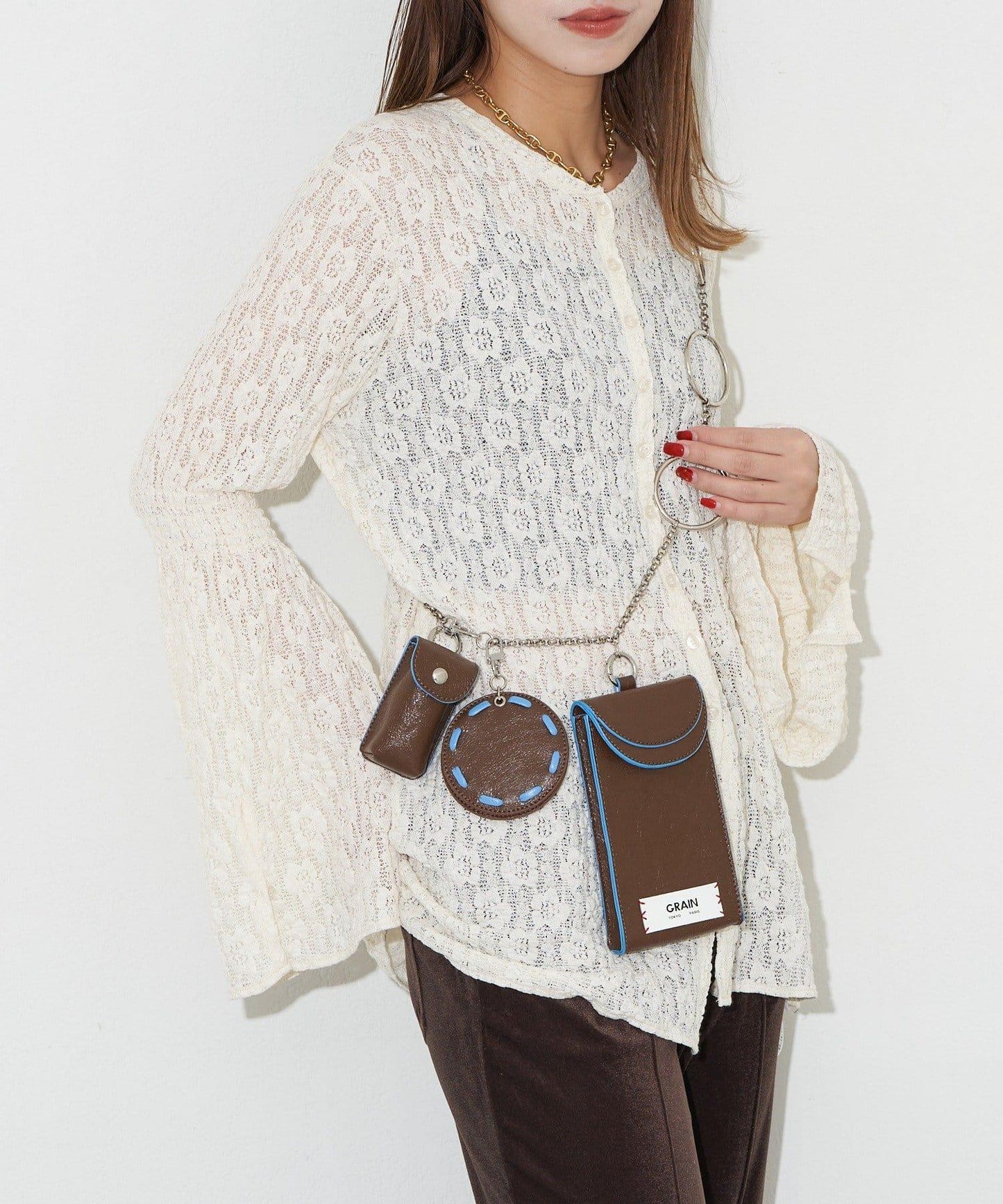 【GRAIN/グレイン】復古多層鏈條單肩包