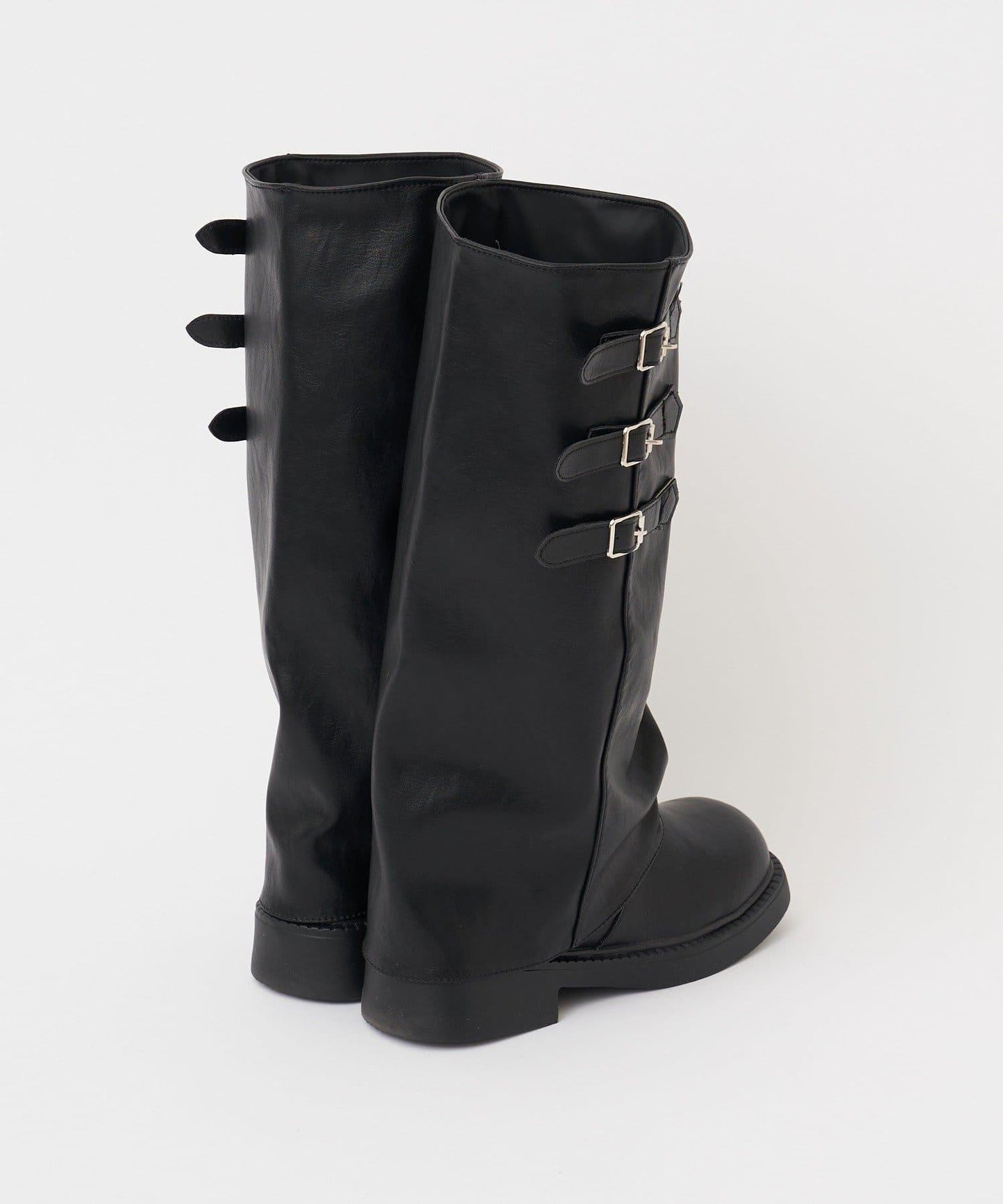 側帶扣長筒靴