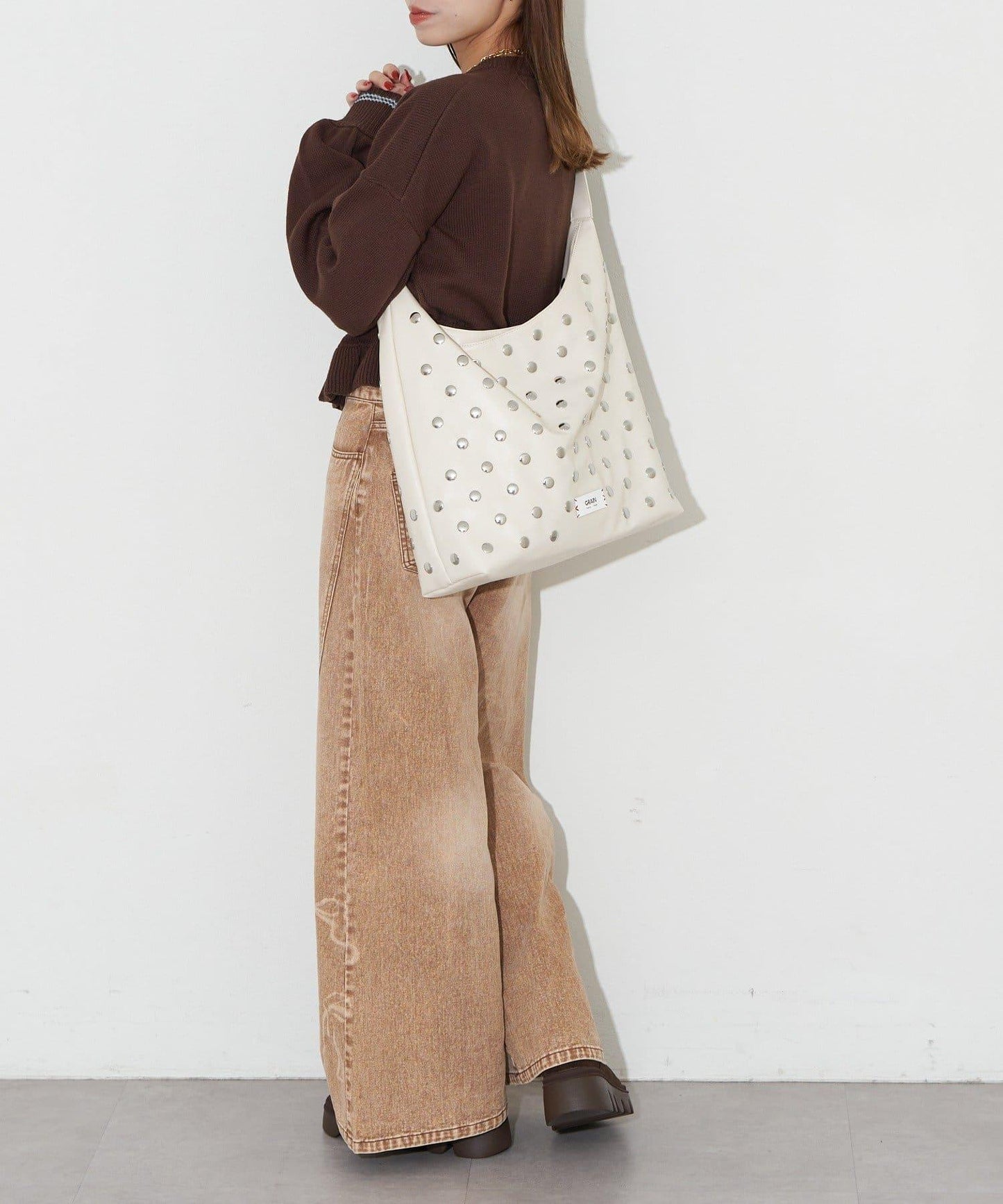 【GRAIN/グレイン】鉚釘單肩托特包