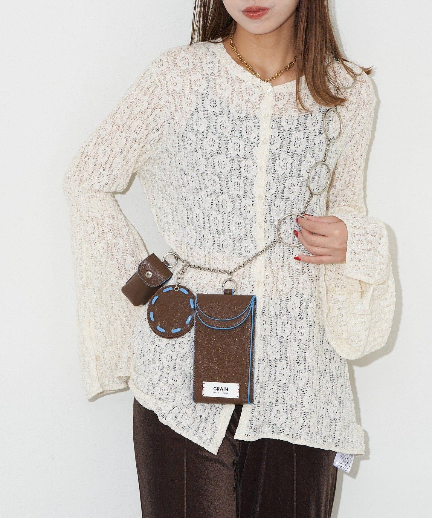 【GRAIN/グレイン】復古多層鏈條單肩包