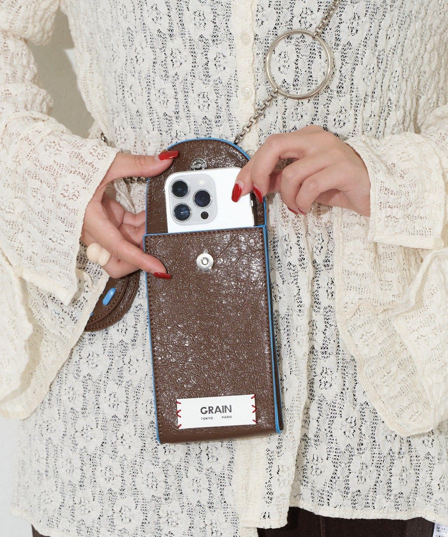 【GRAIN/グレイン】復古多層鏈條單肩包