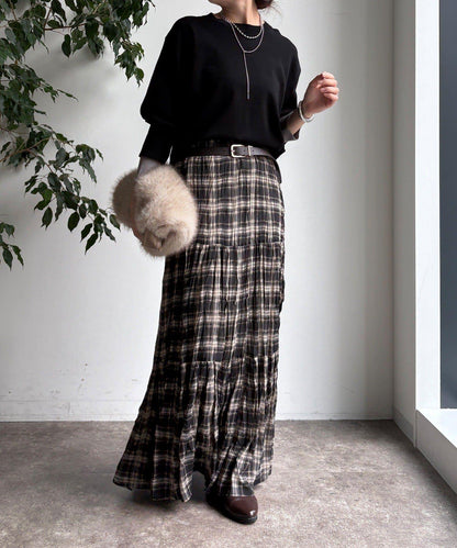 袖拼色針織上衣