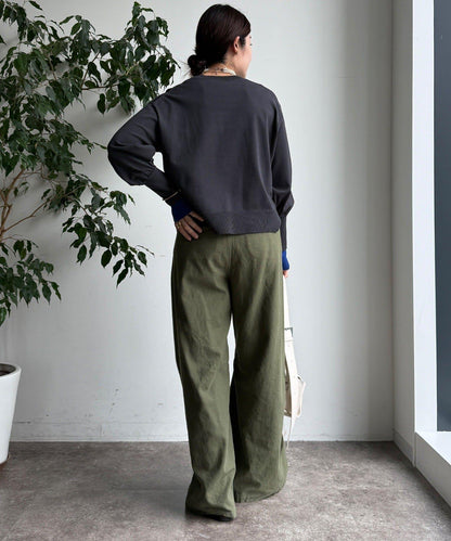 袖拼色針織上衣