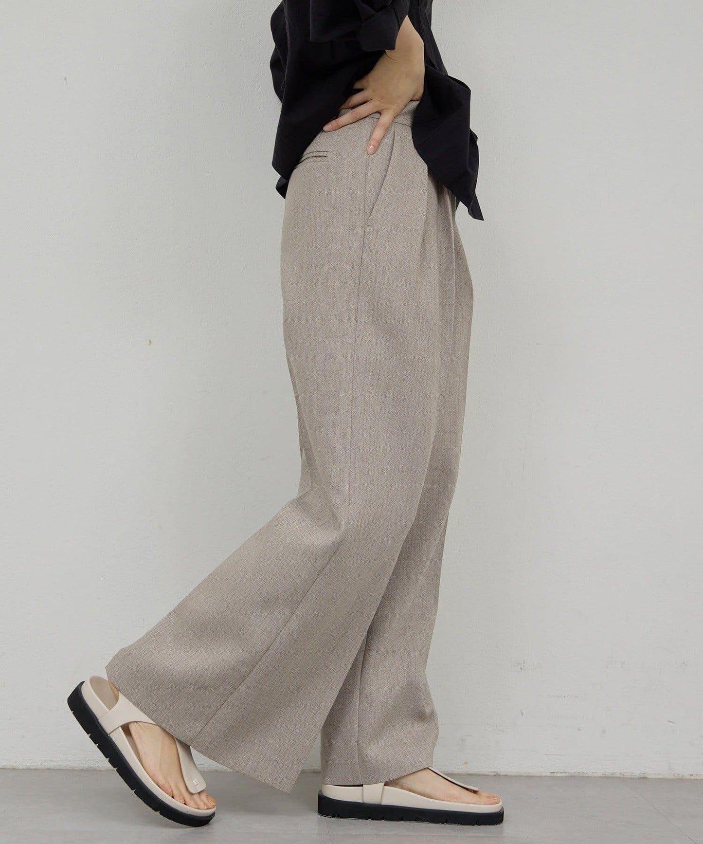 【近期開始】【可搭配套裝】雙層斜紋寬腿褲