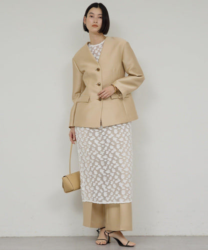 提花透視連衣裙