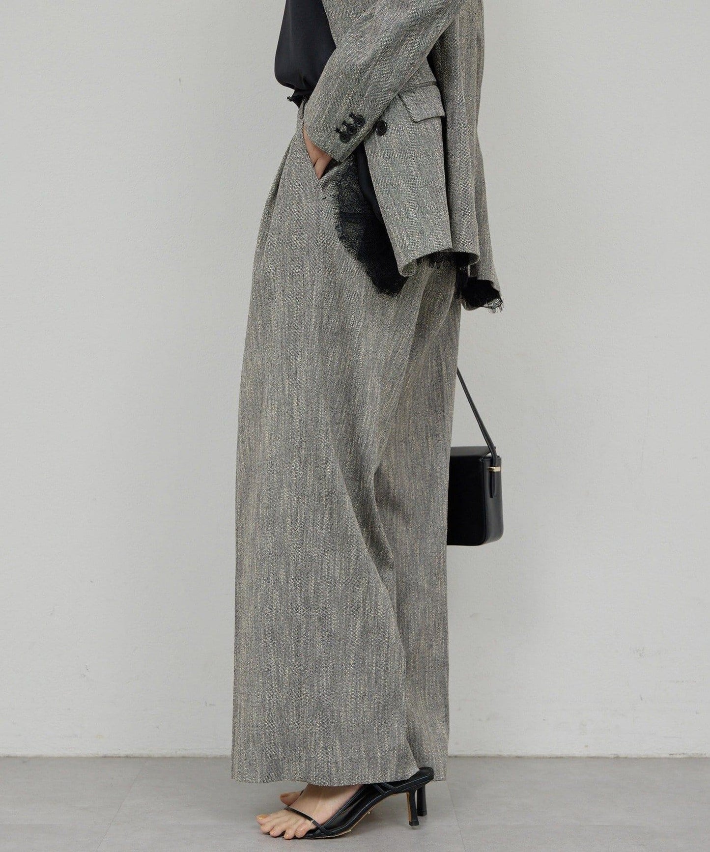 【近日開始】【可搭配套裝】雙褶花呢長褲