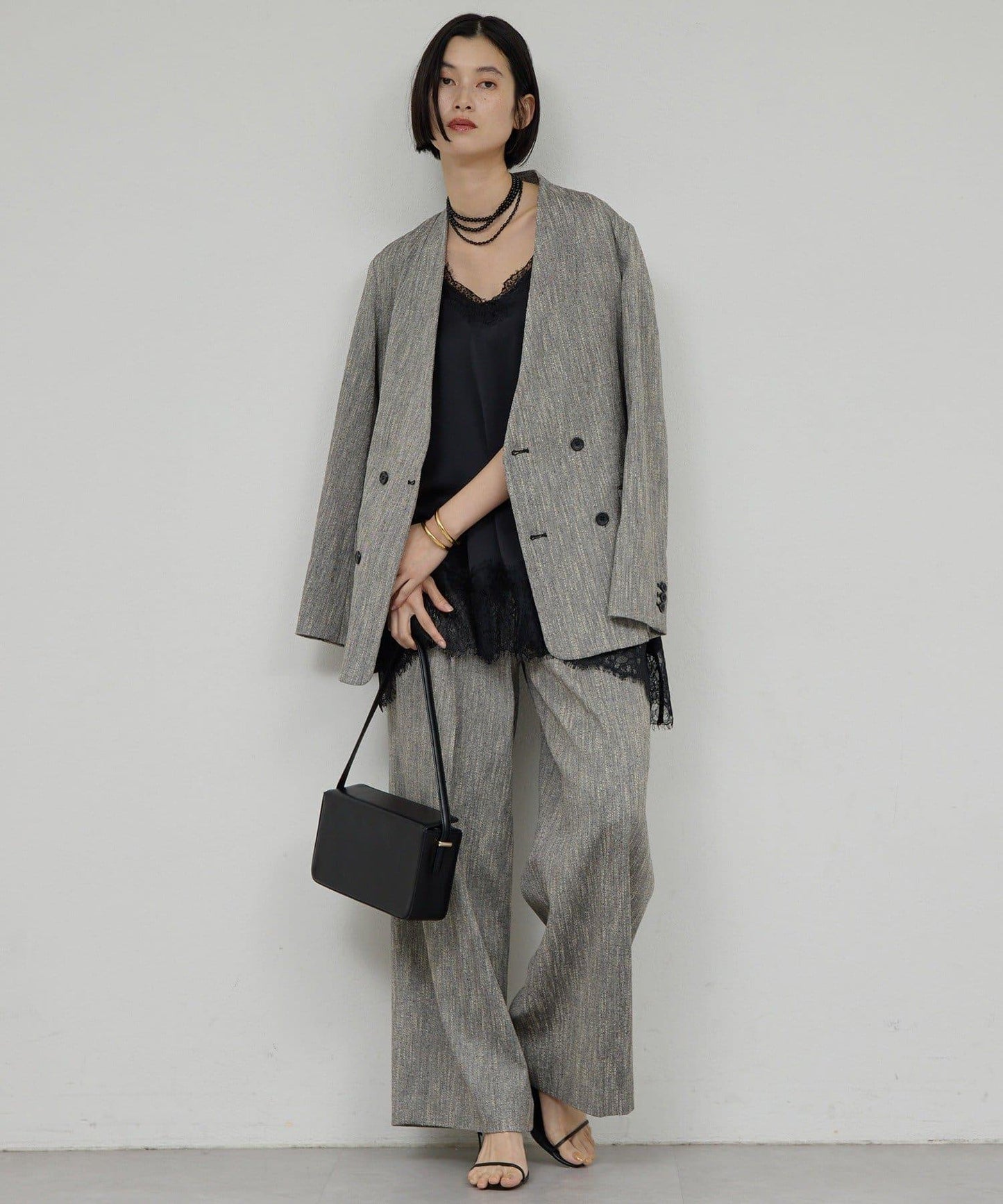 【近日開始】【可搭配套裝】雙褶花呢長褲