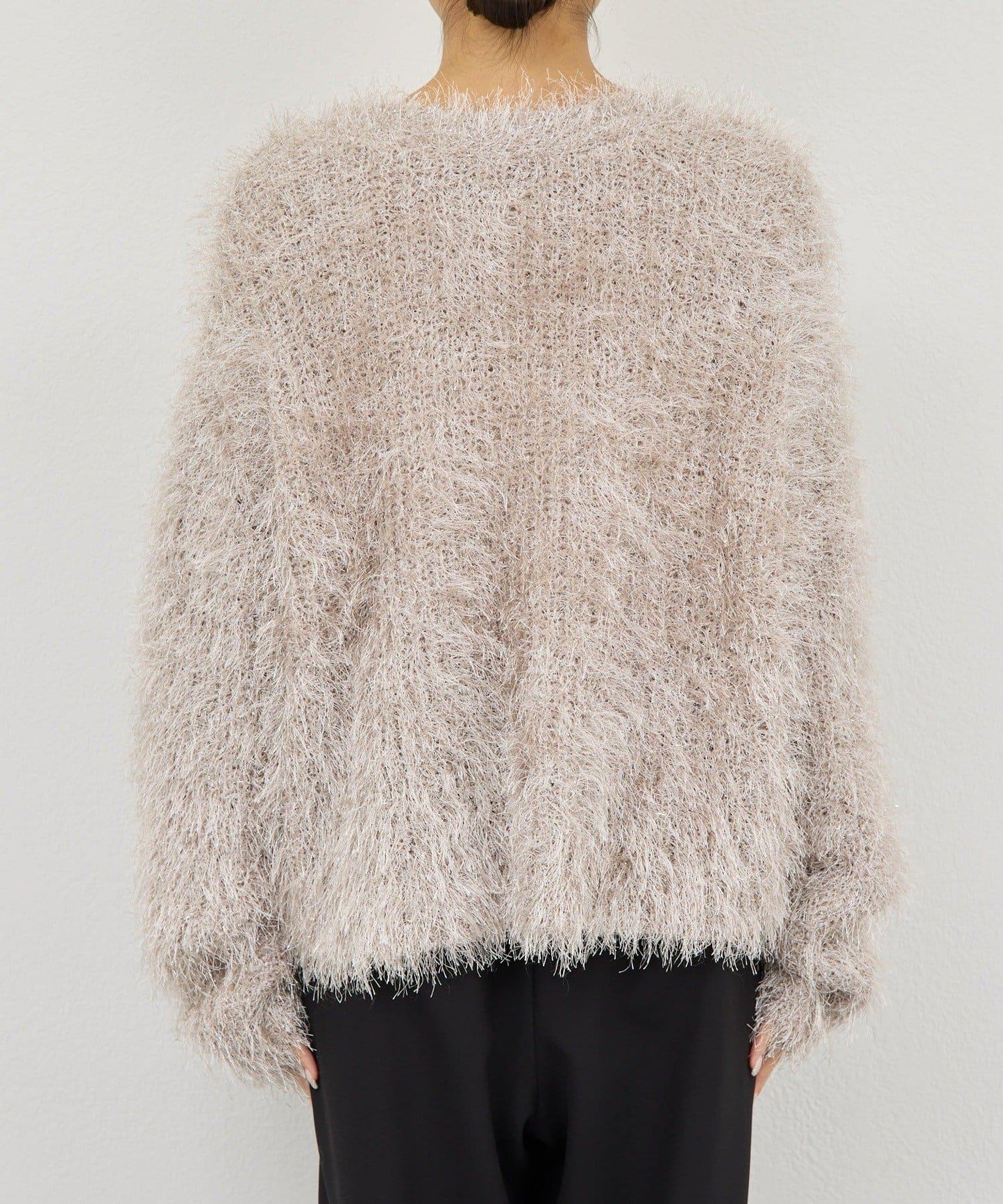 【近期開始】【2way】亮片長毛針織開衫