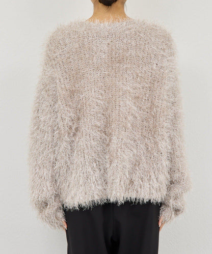 【近期開始】【2way】亮片長毛針織開衫