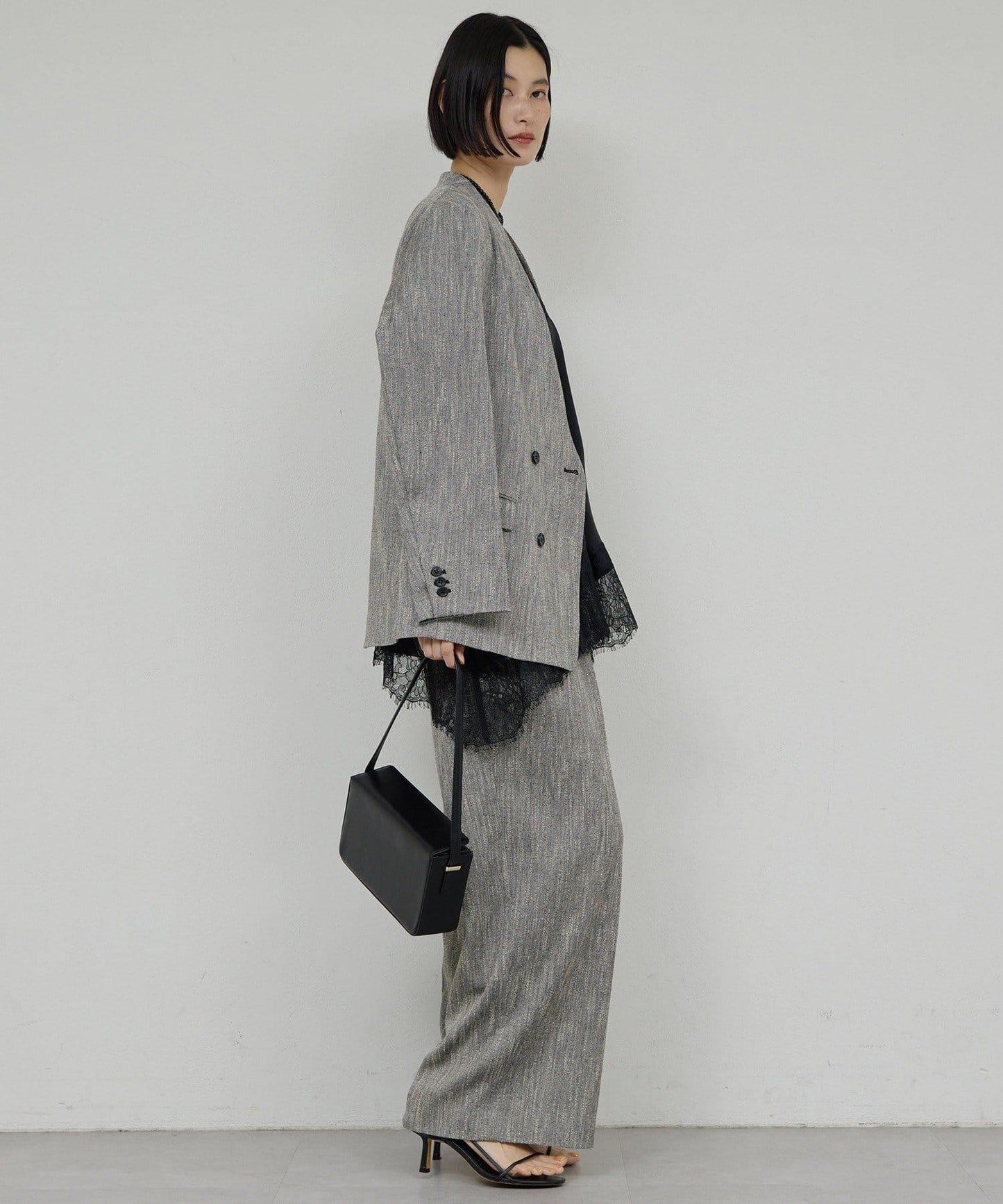 【近日開始】【可搭配套裝】雙褶花呢長褲