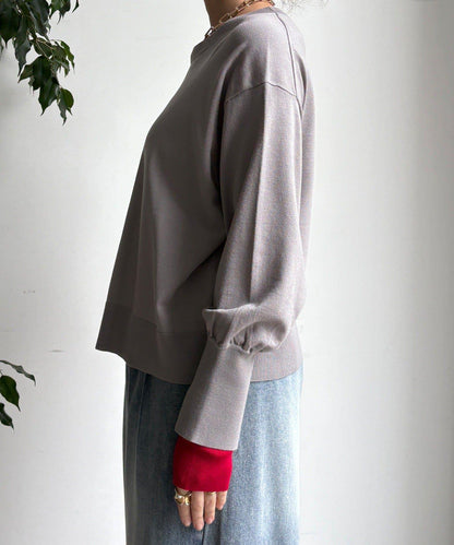 袖拼色針織上衣