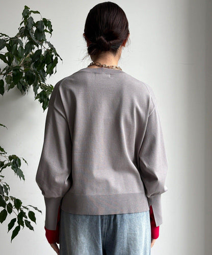 袖拼色針織上衣