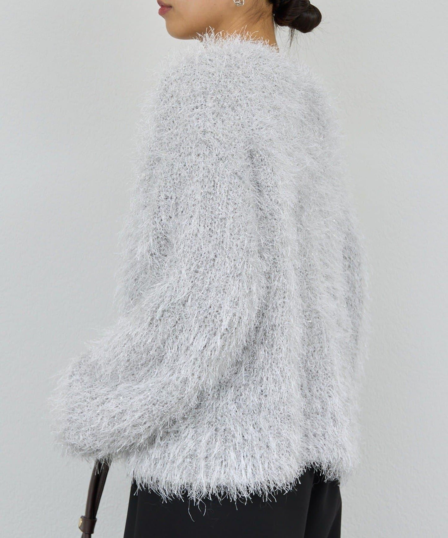 【近期開始】【2way】亮片長毛針織開衫