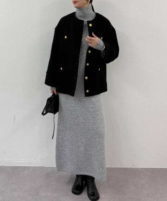 高領針織連衣裙