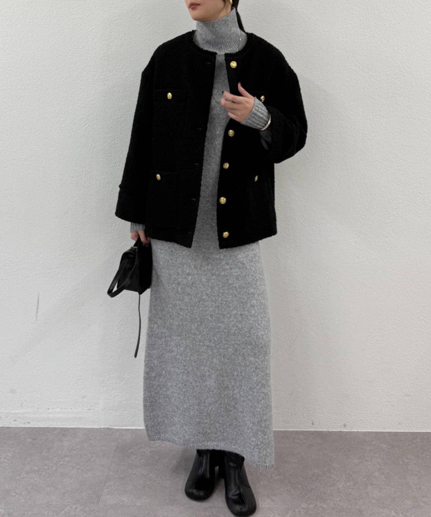 高領針織連衣裙