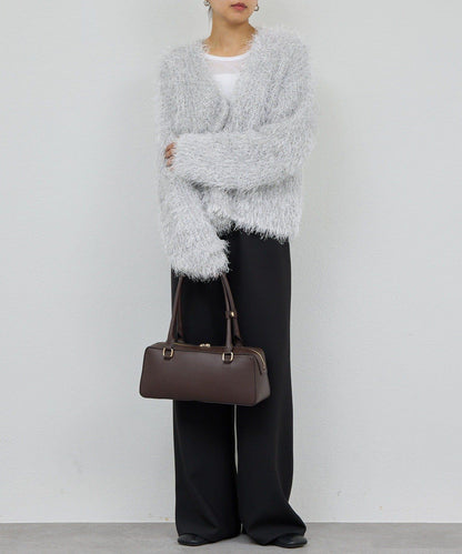 【近期開始】【2way】亮片長毛針織開衫