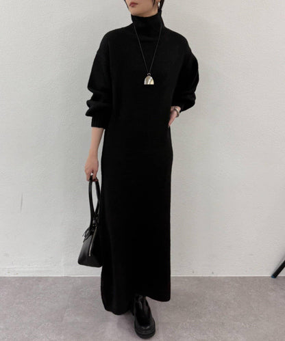 高領針織連衣裙