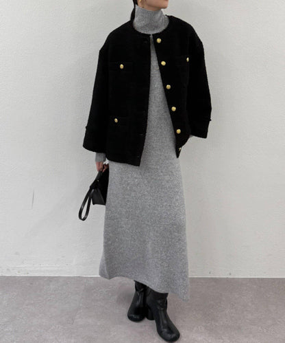 高領針織連衣裙