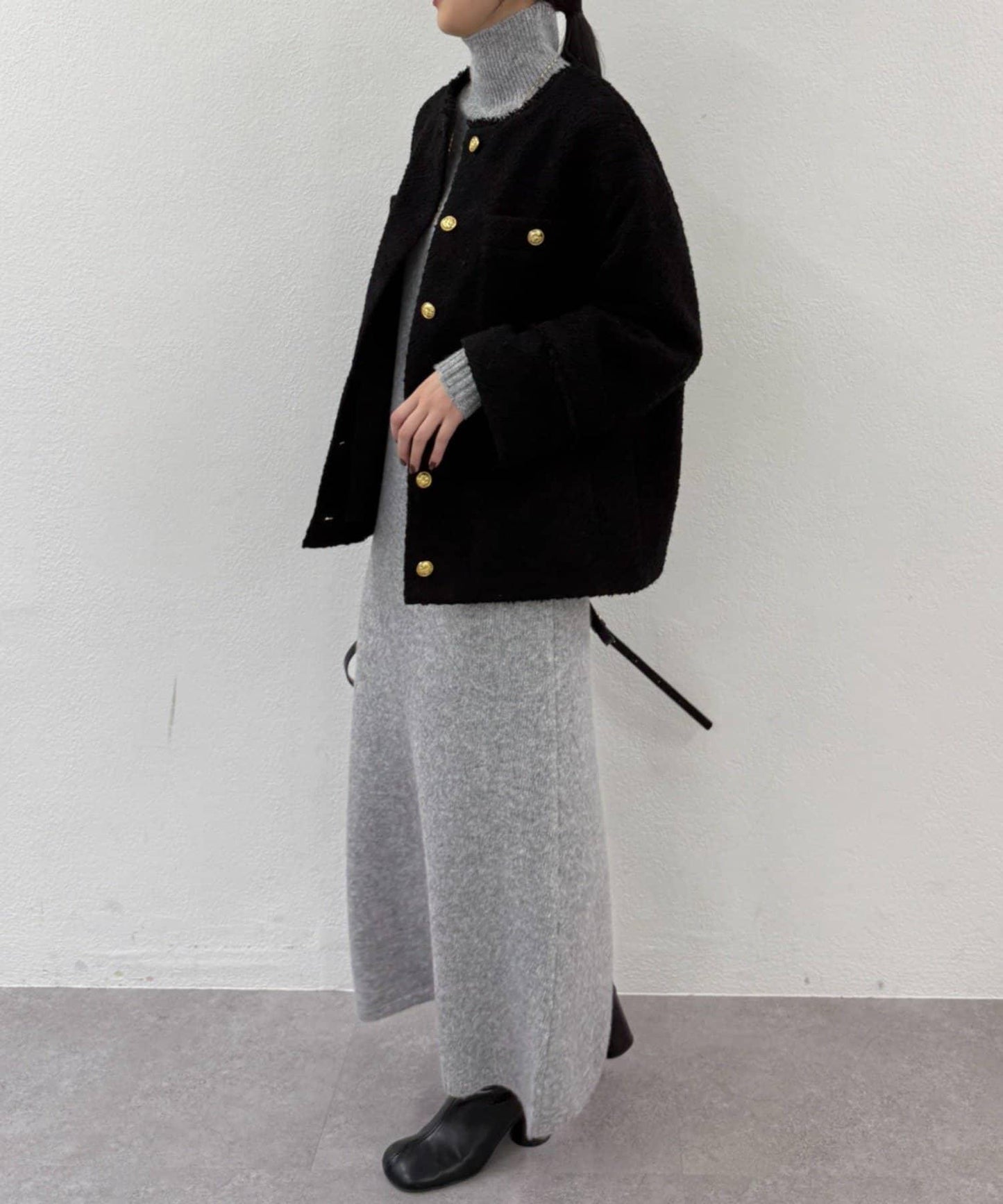 高領針織連衣裙