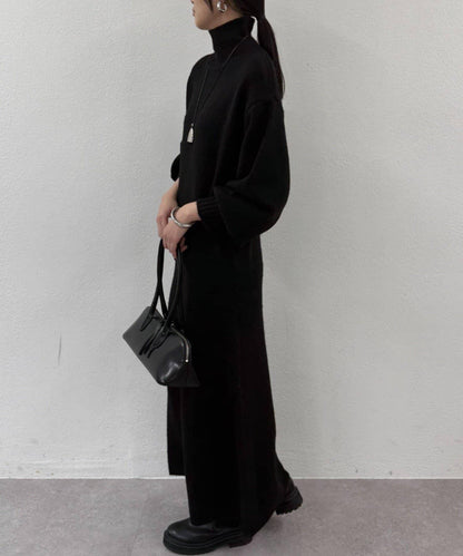 高領針織連衣裙