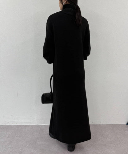 高領針織連衣裙