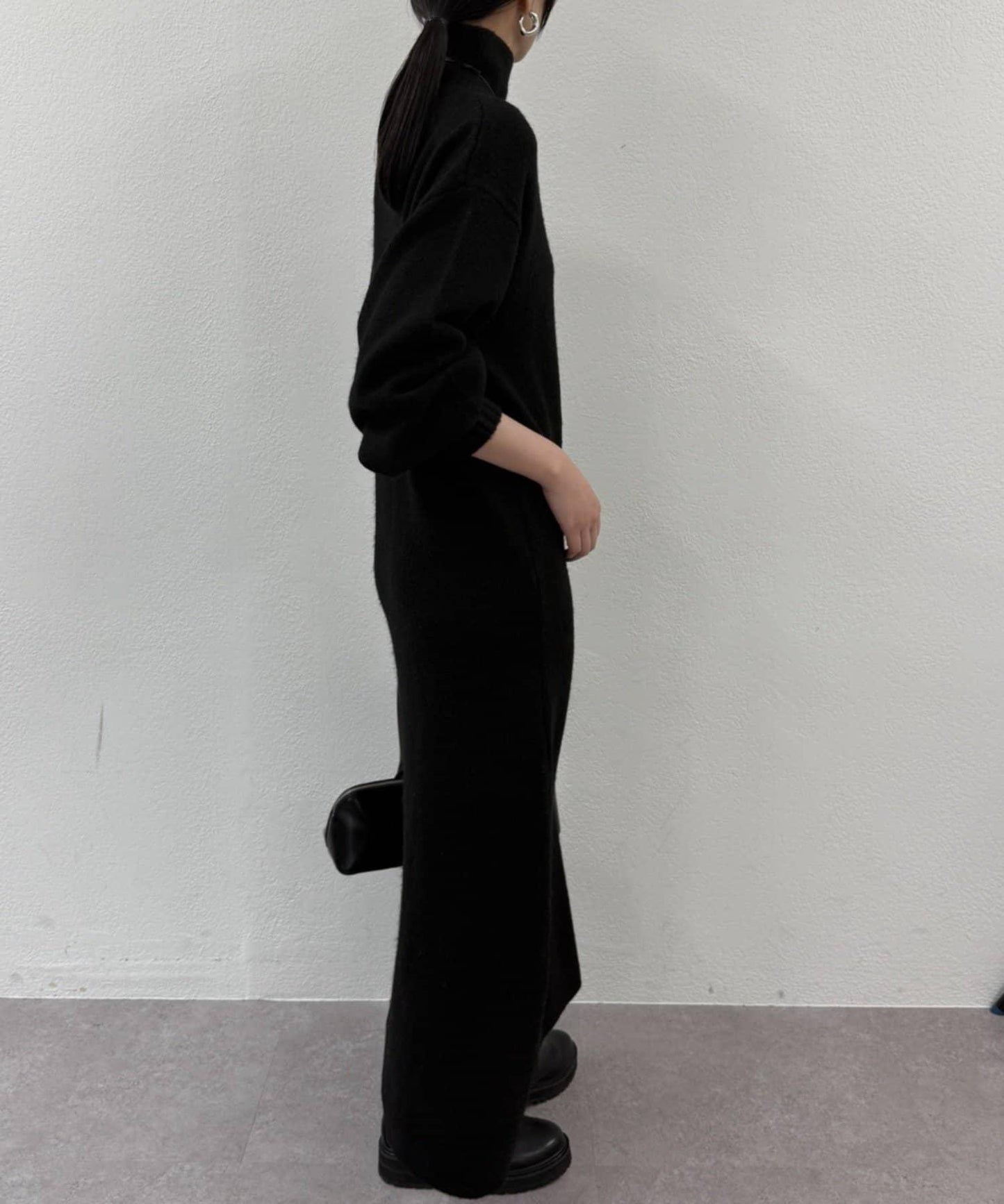 高領針織連衣裙