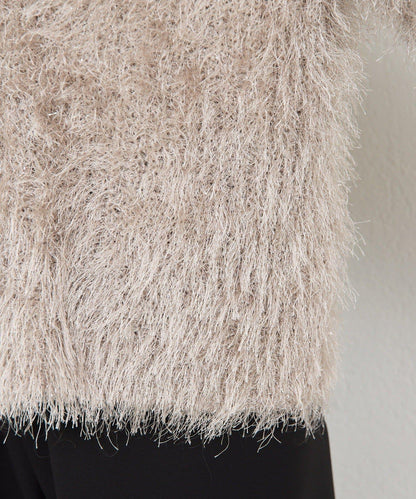 【近期開始】【2way】亮片長毛針織開衫