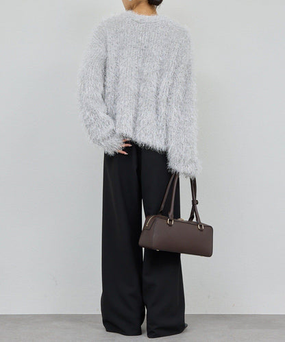 【近期開始】【2way】亮片長毛針織開衫