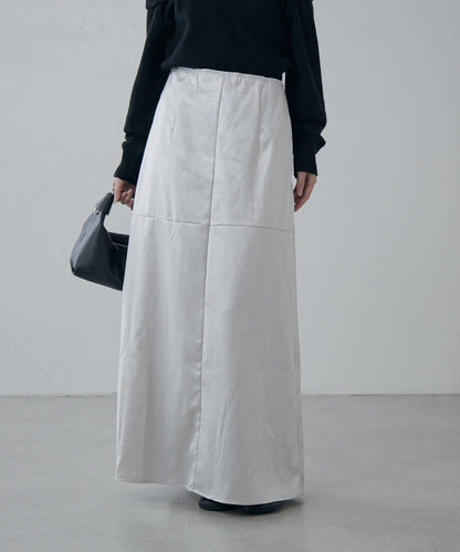 緞面仿皮半身裙