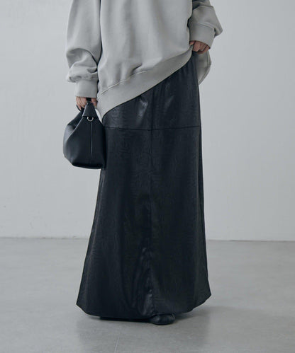 緞面仿皮半身裙