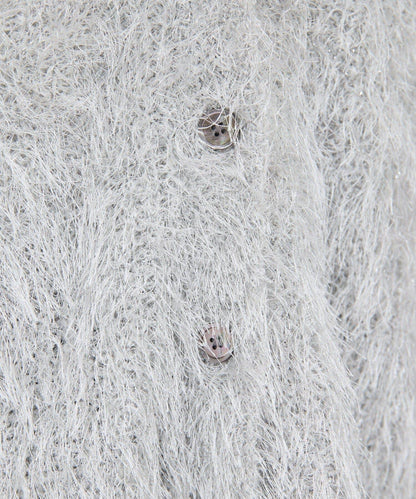 【近期開始】【2way】亮片長毛針織開衫