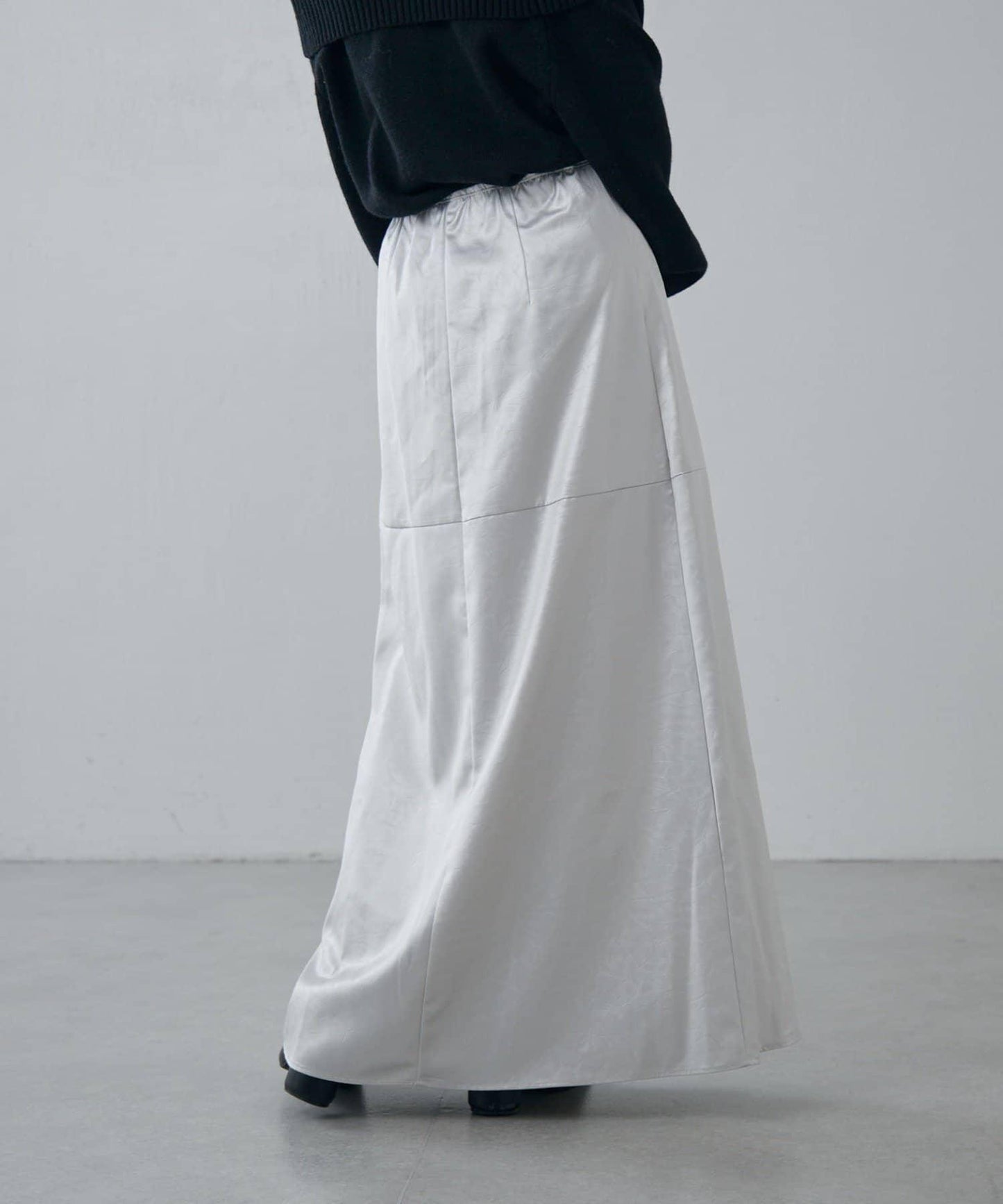 緞面仿皮半身裙